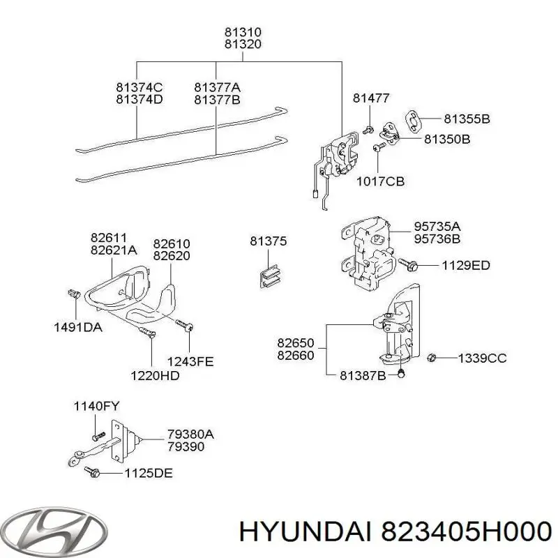 Ручка двері правою зовнішня перед/зад 823405H001 Hyundai/Kia