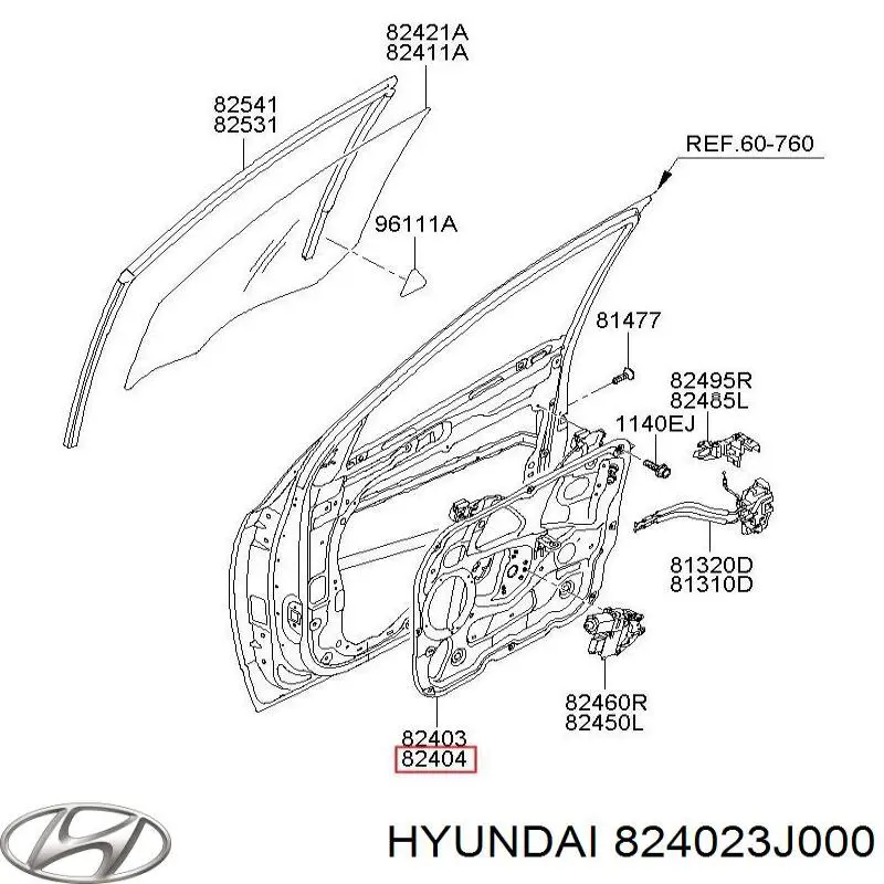 Механізм склопідіймача дверей передніх, правих Hyundai Veracruz позашляховик (2006 - 2014) ціна, від 31.78 USD