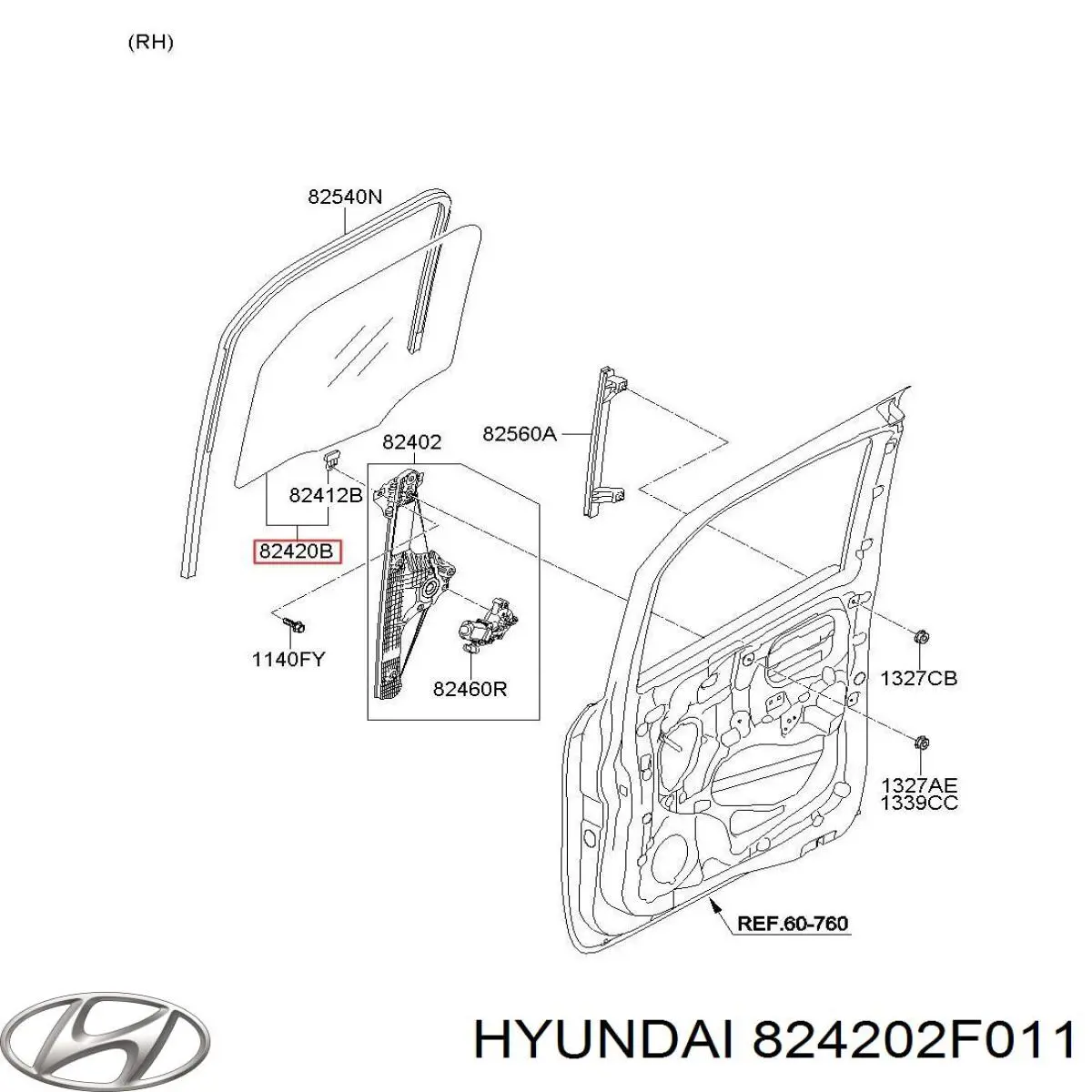 GS3242D302 XYG Скло пасажирських дверей