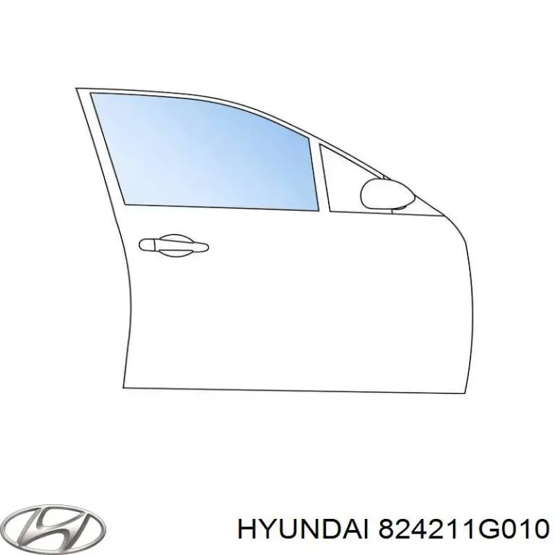 824201G010 Hyundai/Kia скло передніх дверей, правою