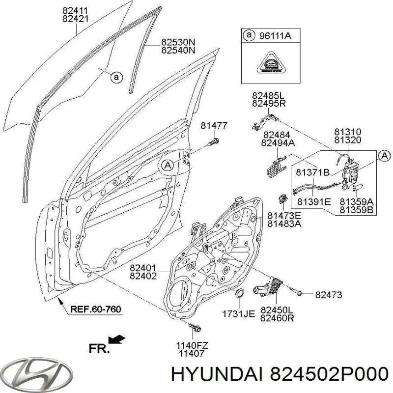 Мотор склопідйомника дверей передніх, лівих Hyundai/Kia 824502P000 ціна, від 12.67 USD