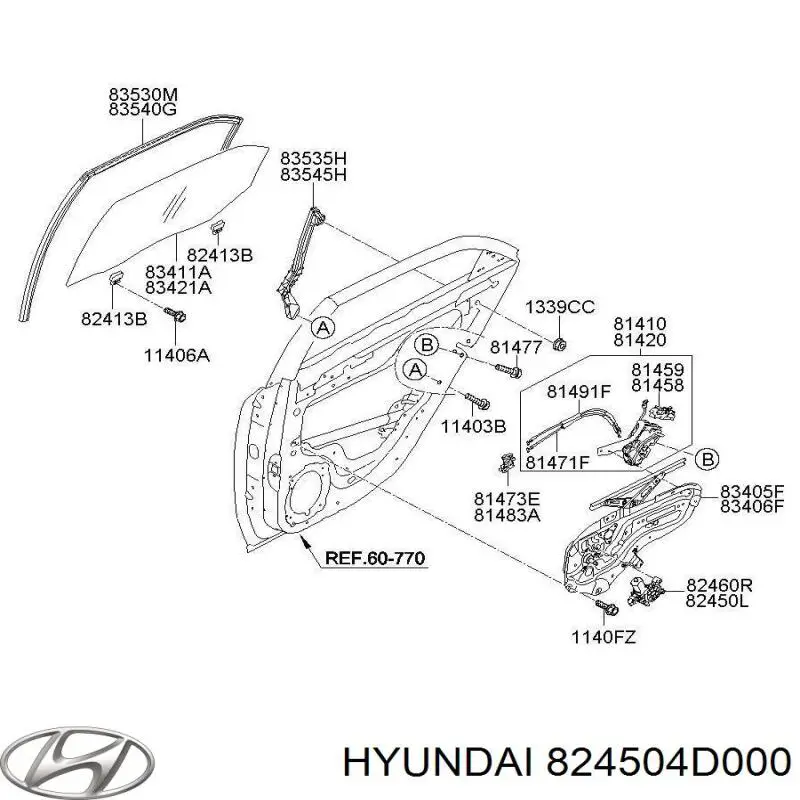 Мотор склопідйомника дверей передніх, лівих Hyundai/Kia 824504D000 ціна, від 35.48 USD