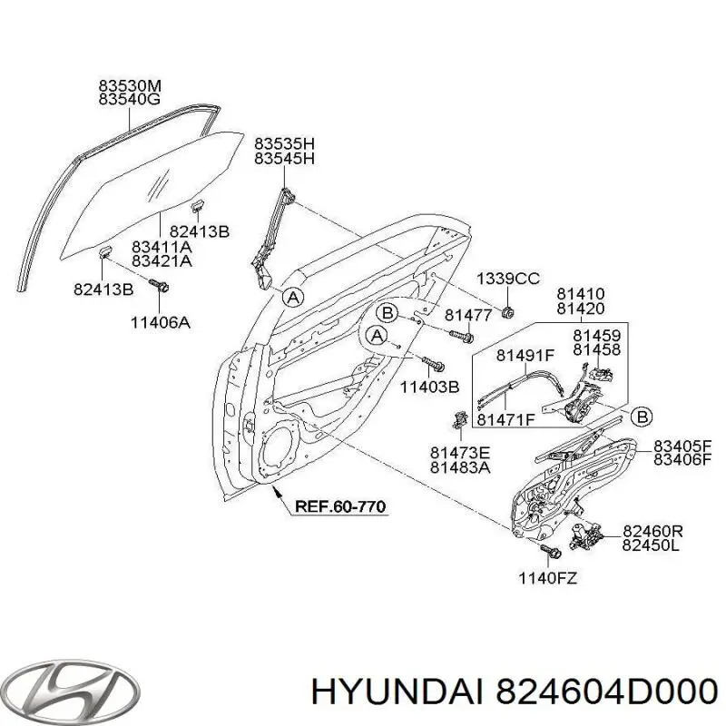 Двигун склопідіймача двері передньої, правої Hyundai/Kia 824604D000 ціна, від 15.20 USD