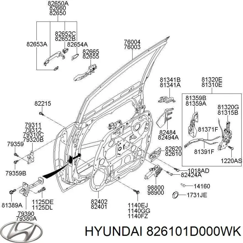  Hyundai/Kia 826101D000WK ціна, від 11.27 USD