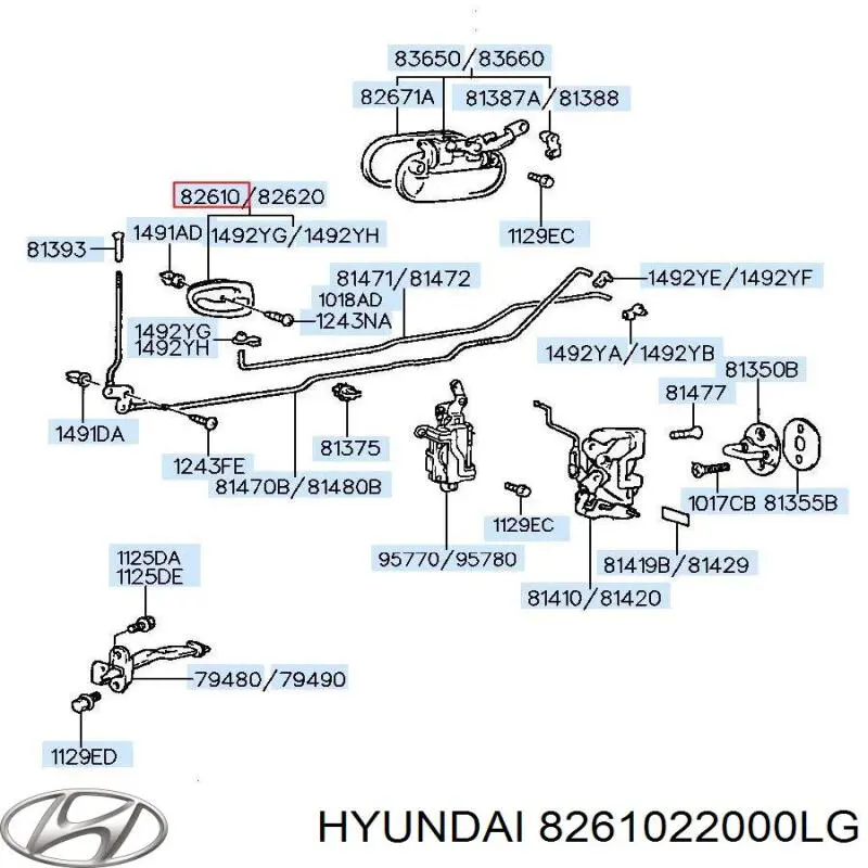 Купити 8261022000LG Hyundai/Kia Ручка передньої двері внутрішня ліва