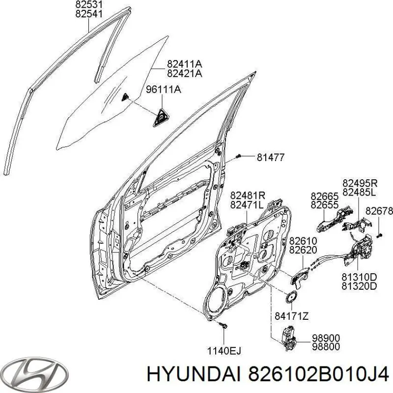 Ручка підлокітника передніх дверей внутрішня, ліва Hyundai/Kia 826102B010J4 ціна, від 12.67 USD