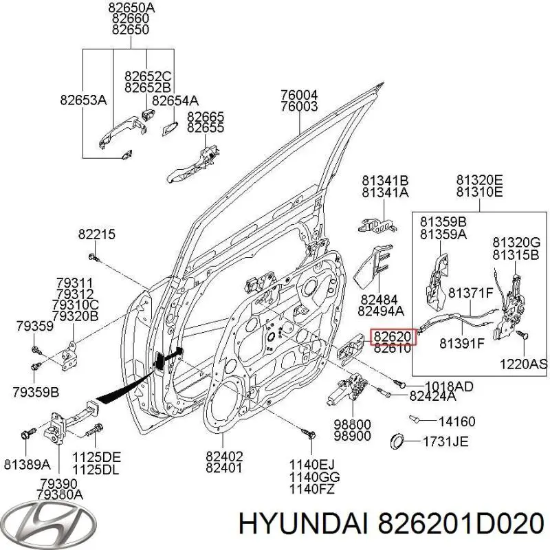  Hyundai/Kia 826201D020 ціна, від 6.33 USD