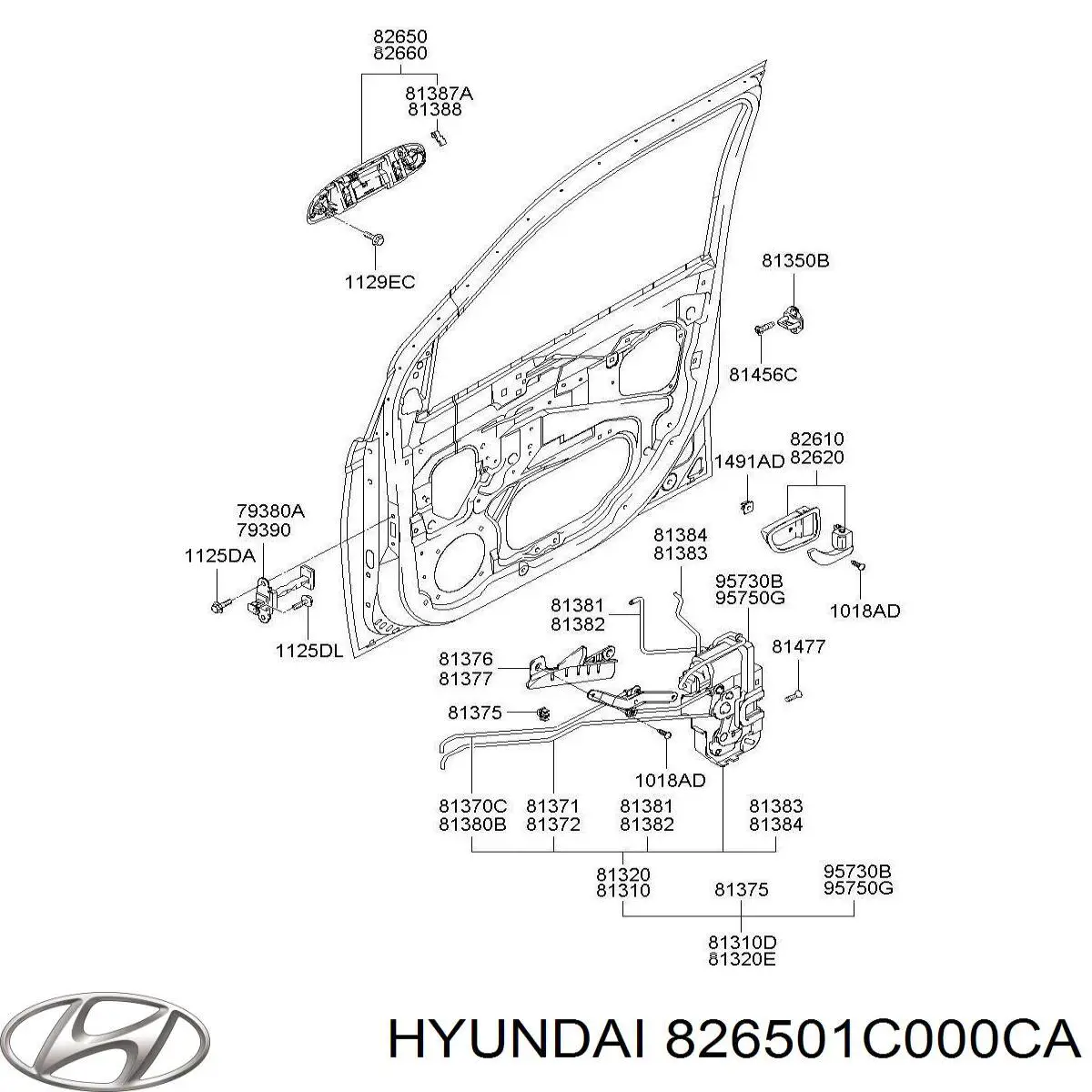  Ручка передньої двері зовнішня ліва Hyundai Getz 