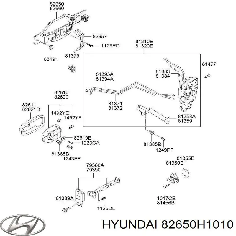  Ручка передньої двері зовнішня ліва Hyundai Terracan 