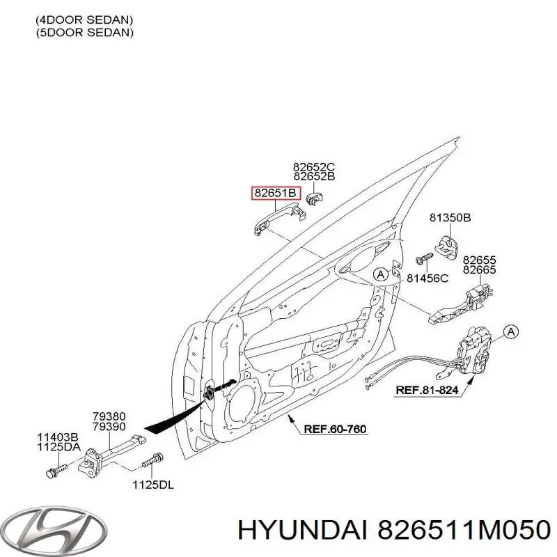 Ручка передньої двері зовнішня Hyundai/Kia 826511M050 ціна, від 7.60 USD