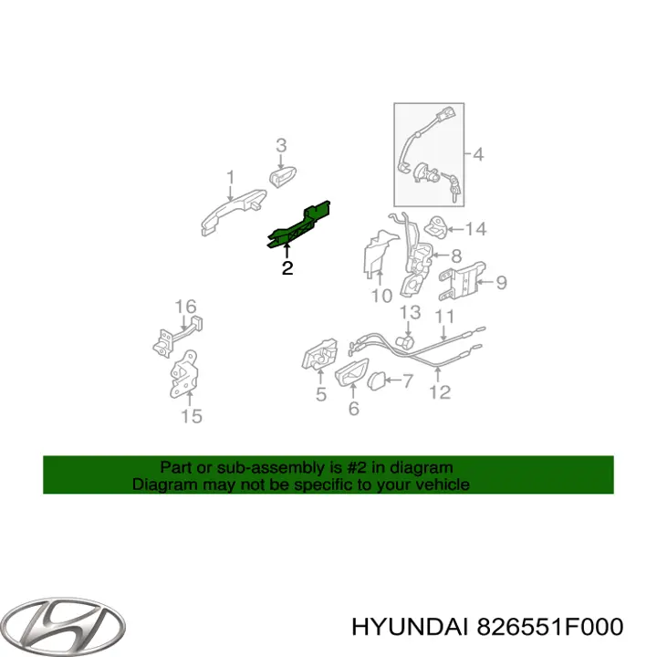 826551F000 Hyundai/Kia Тримач зовнішньої ручки дверей, передньої лівої