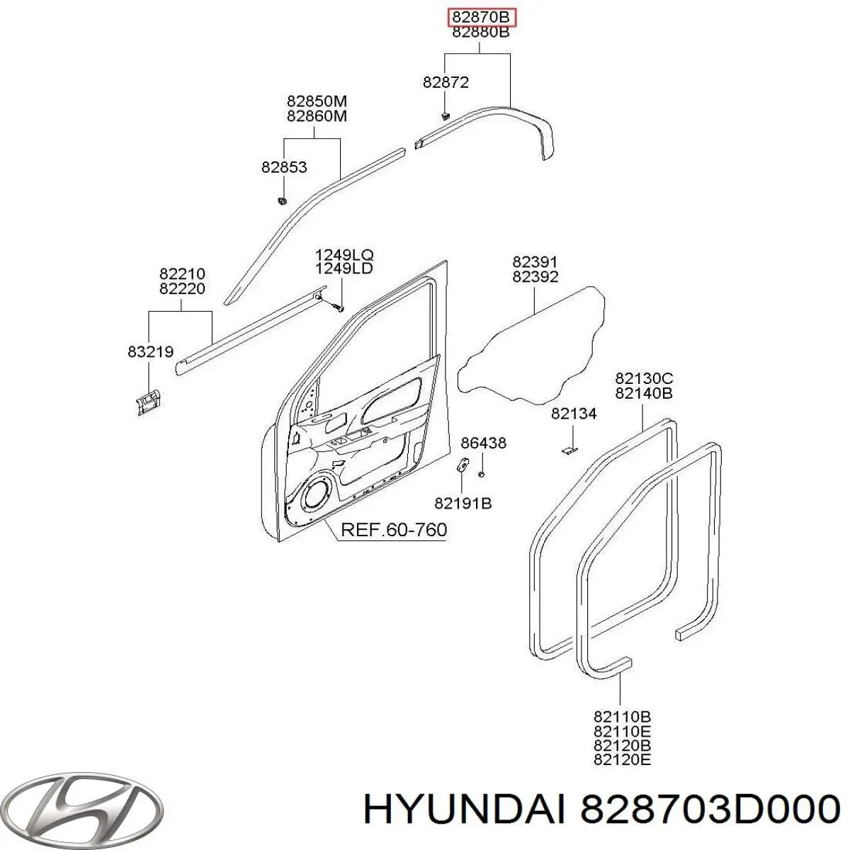 Молдинг даху, задній лівий Hyundai Sonata (EU4) (Хендай Соната)