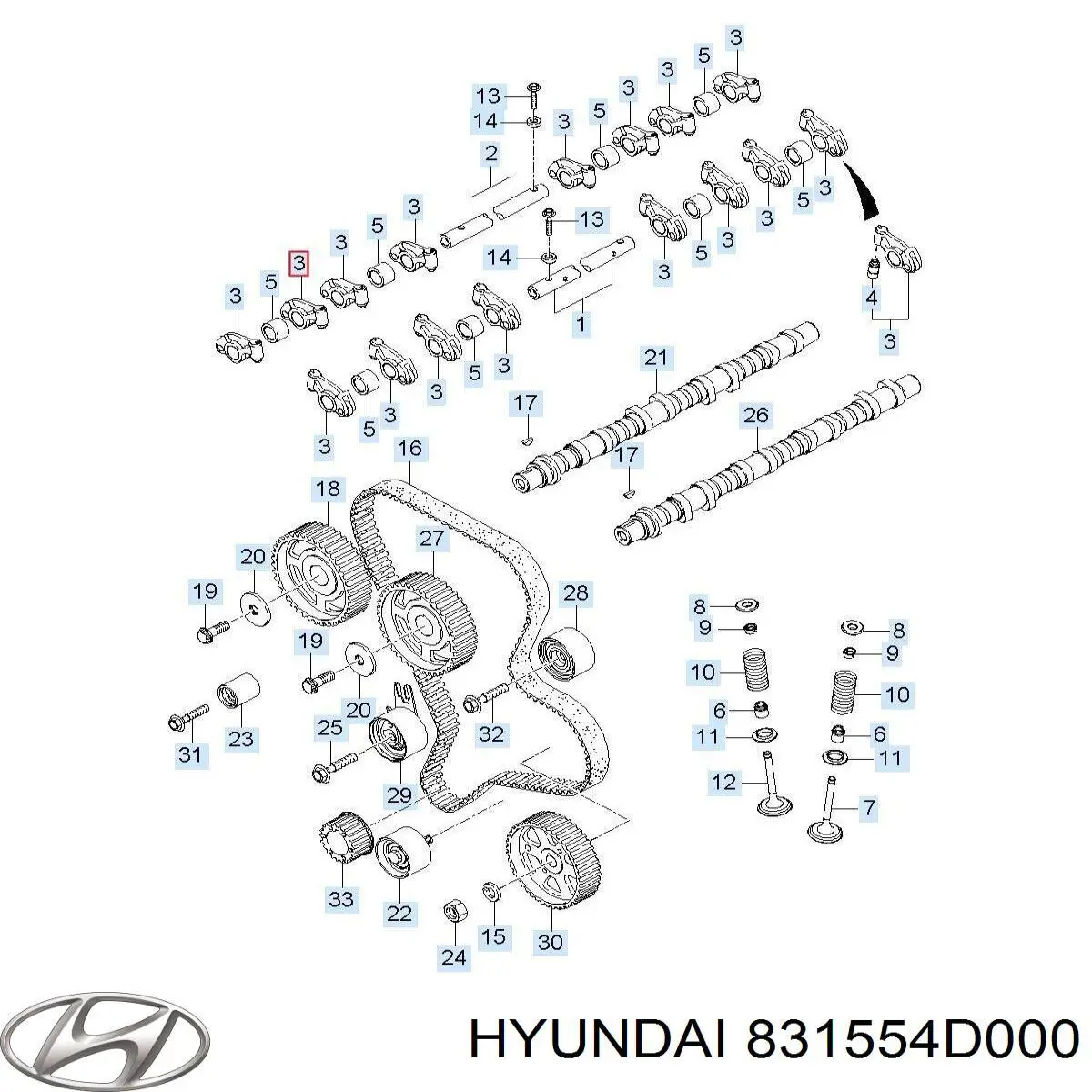  Hyundai/Kia 831554D000 ціна, від 46.87 USD