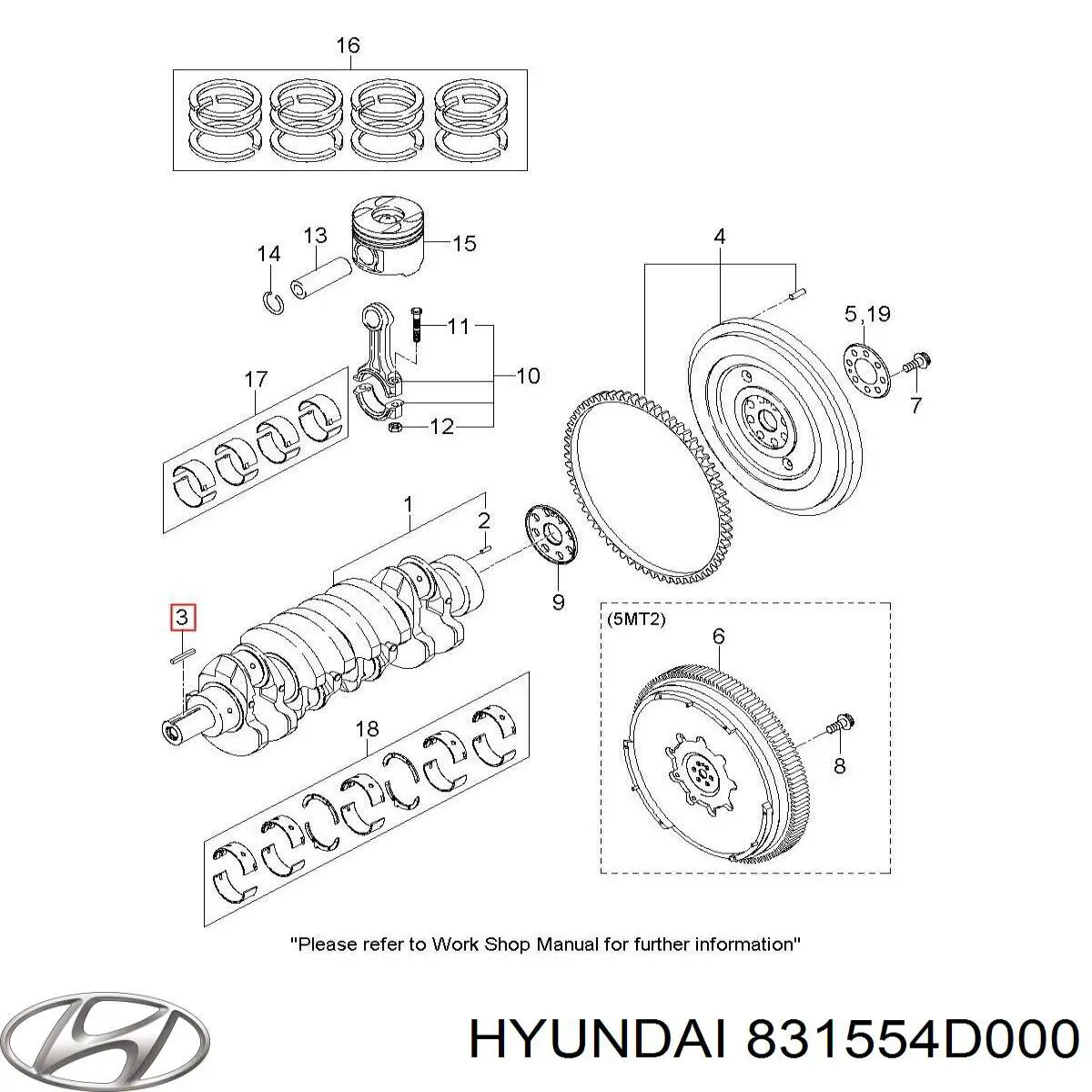  831554D000 Hyundai/Kia