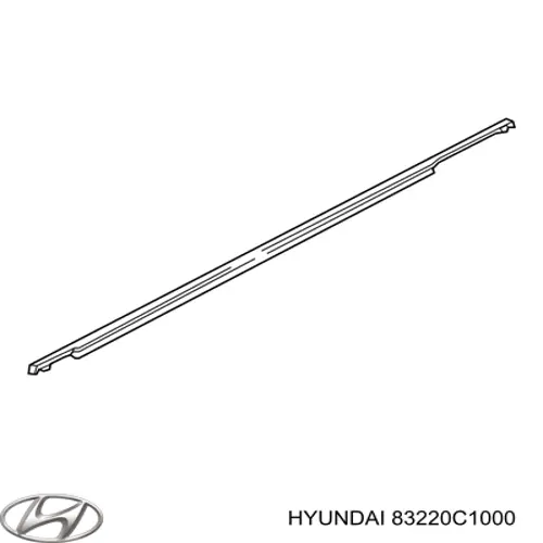 83220C1000 Hyundai/Kia Ущільнювач скла задніх дверей правих, зовнішній (планка)