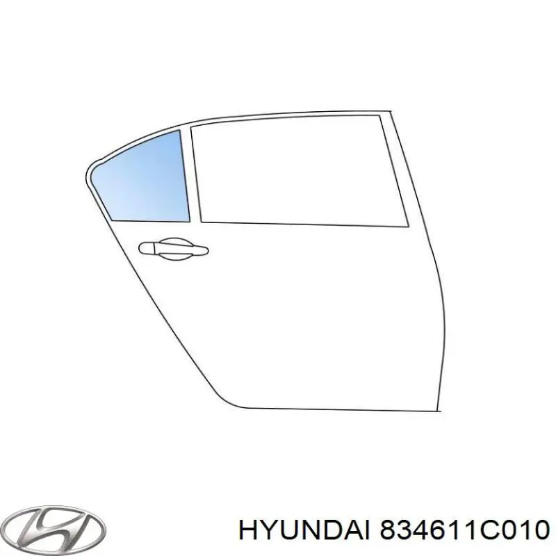 Скло-кватирка двері, задній, правій Hyundai Getz (Хендай Гетц)