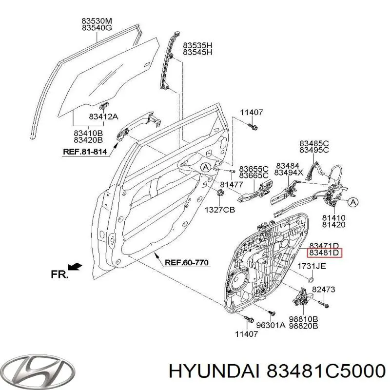 83481C5000 Hyundai/Kia Склопідйомник задніх правих дверей