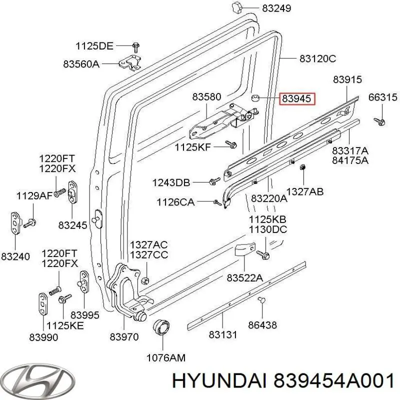 Ролик двері бічної/зсувної, правий центральний Hyundai/Kia 839454A001 ціна, від 2.76 USD