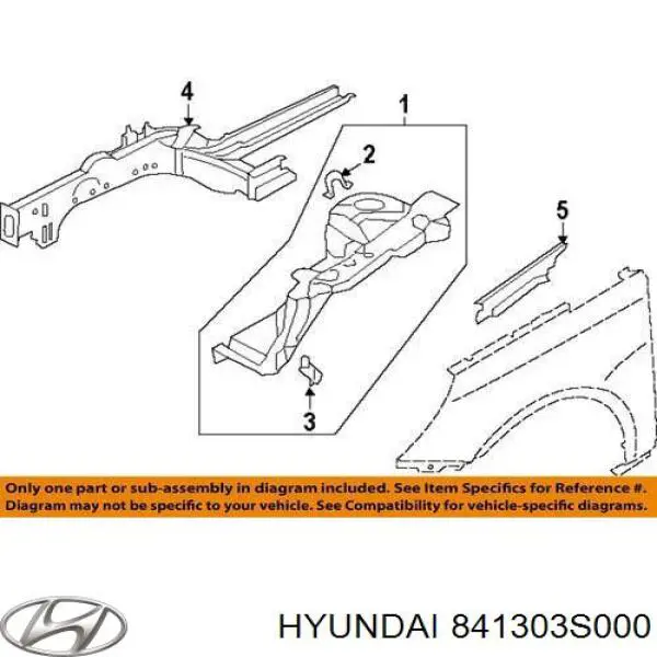 Ущільнювач крила Hyundai/Kia 841303S000 ціна, від 12.85 USD