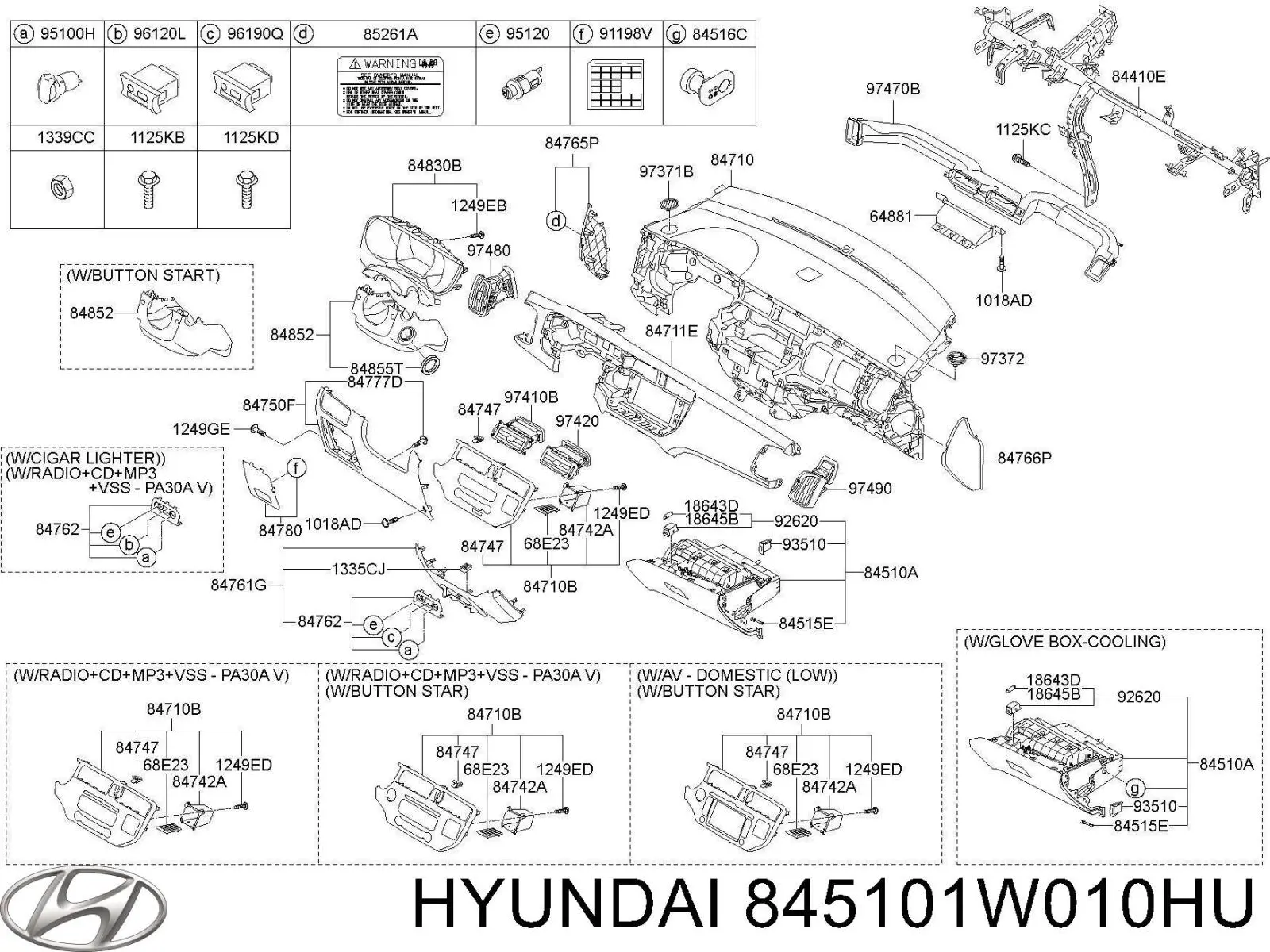 Речовий ящик Hyundai/Kia 845101W010HU ціна, від 20.58 USD
