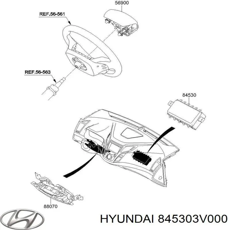Подушка безпеки бокова Hyundai/Kia 845303V000 ціна, від 226.75 USD
