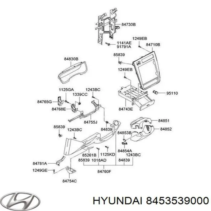 Купити 8453539000 Hyundai/Kia Установка подушки безпеки пасажира