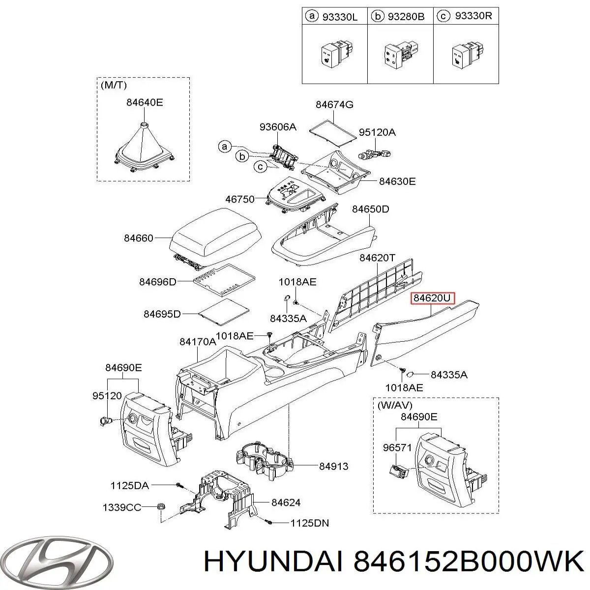  Hyundai/Kia 846152B000WK ціна, від 9.61 USD