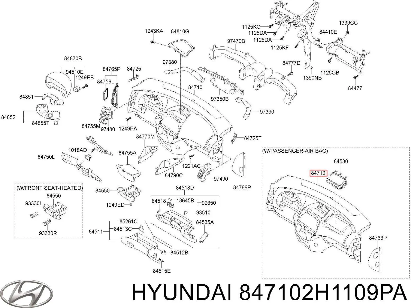 847102H1109PA Hyundai/Kia Передня панель