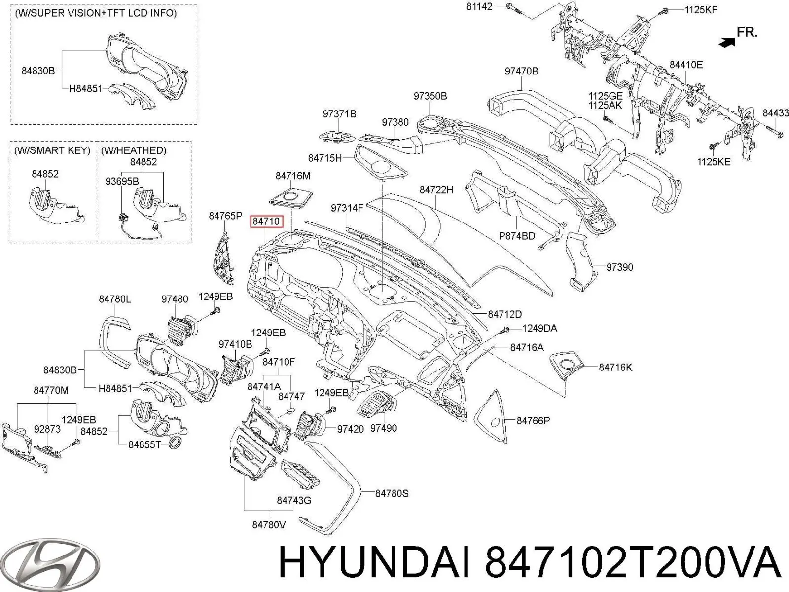 847102T200VA Hyundai/Kia Передня панель