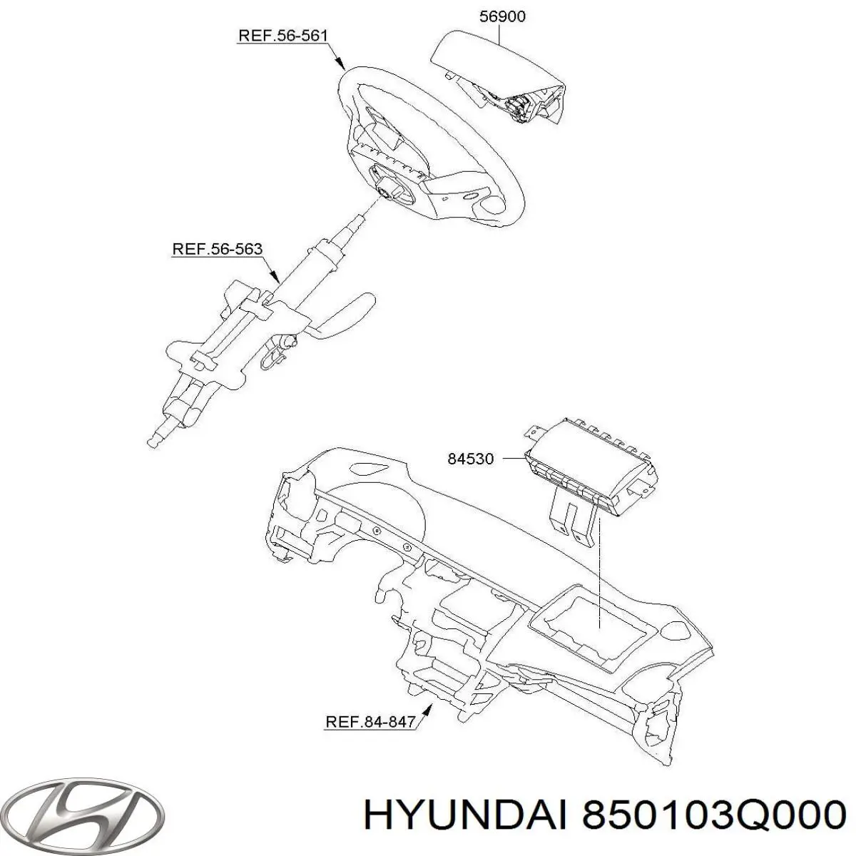 Подушка безпеки, збоку ліва айрбег Hyundai/Kia 850103Q000 ціна, від 25.39 USD