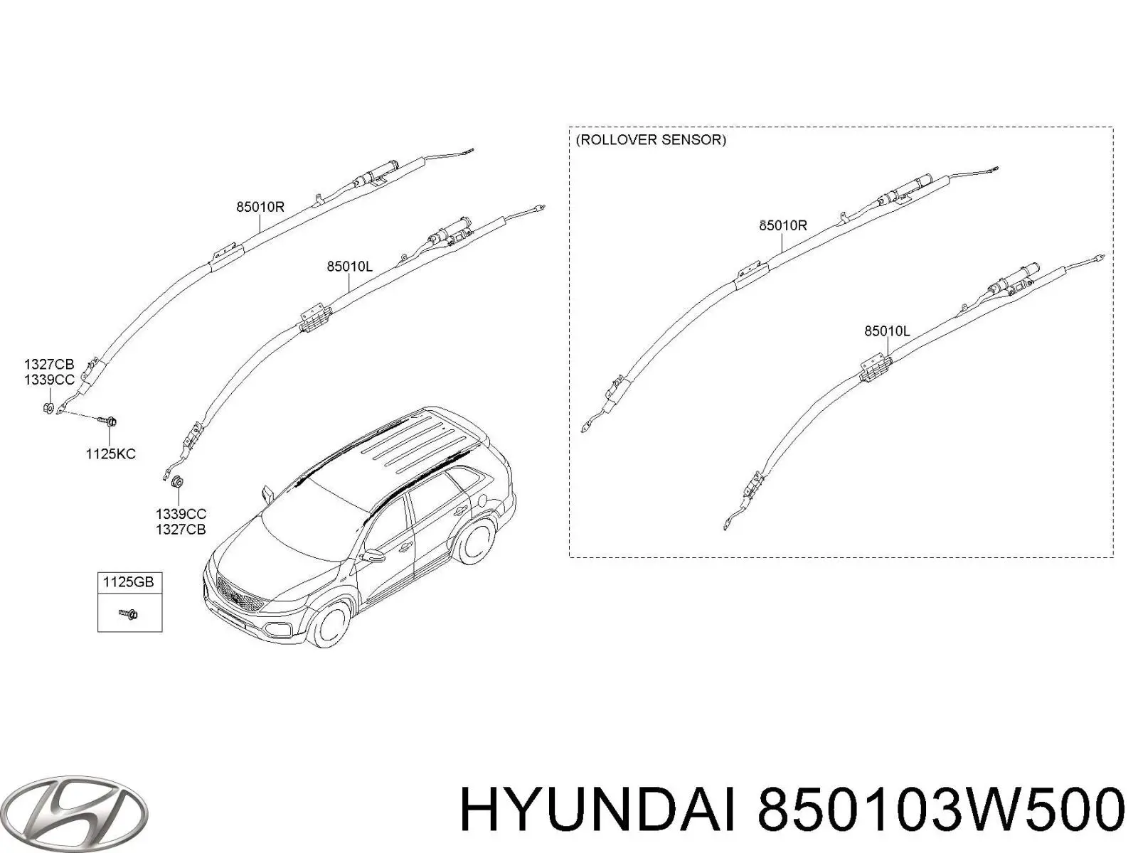 Купити 850103W500 Hyundai/Kia Подушка безпеки, шторка бічна, ліва, AIRBAG