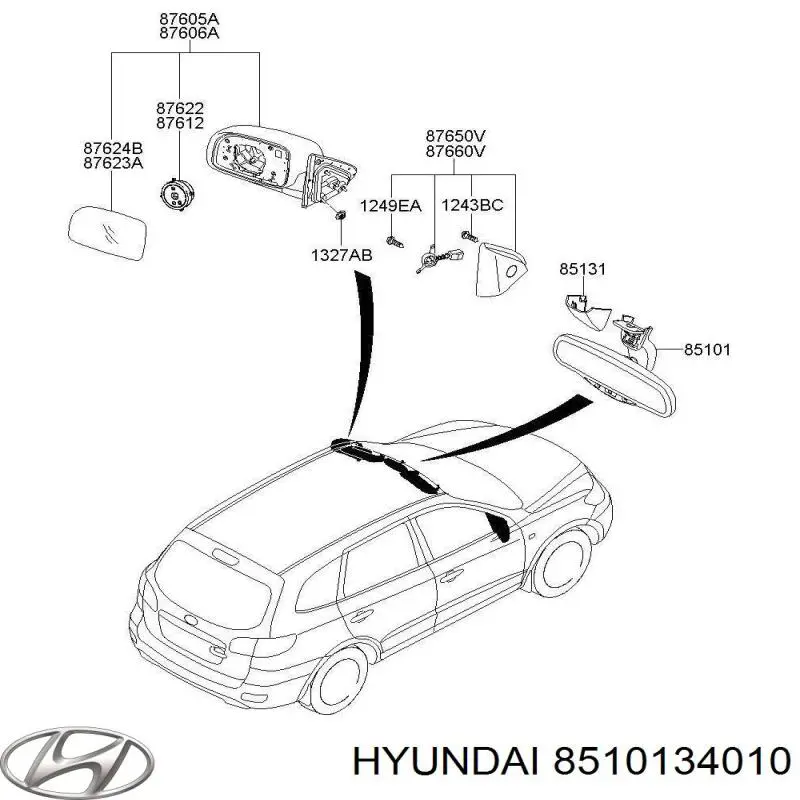 Купити Дзеркало салону Hyundai Sonata III 