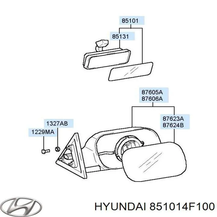 Дзеркало внутрішнє, салону Hyundai H100 (Хендай Н100)