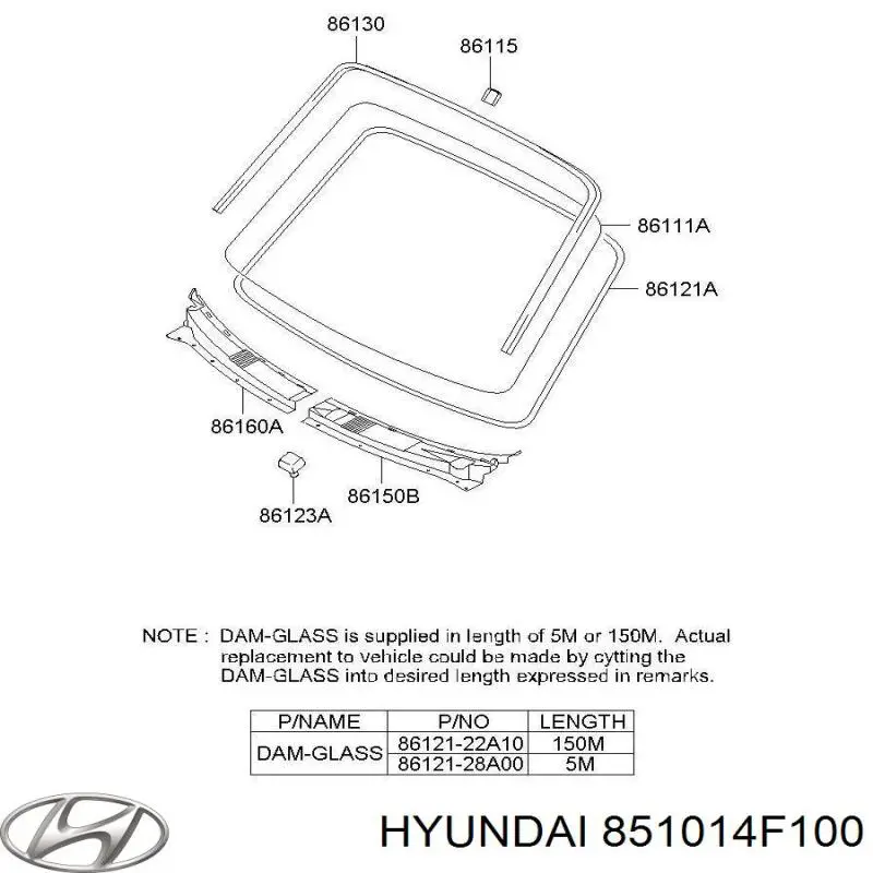 Дзеркало заднього виду в салоні Hyundai/Kia 851014F100 ціна, від 7.24 USD