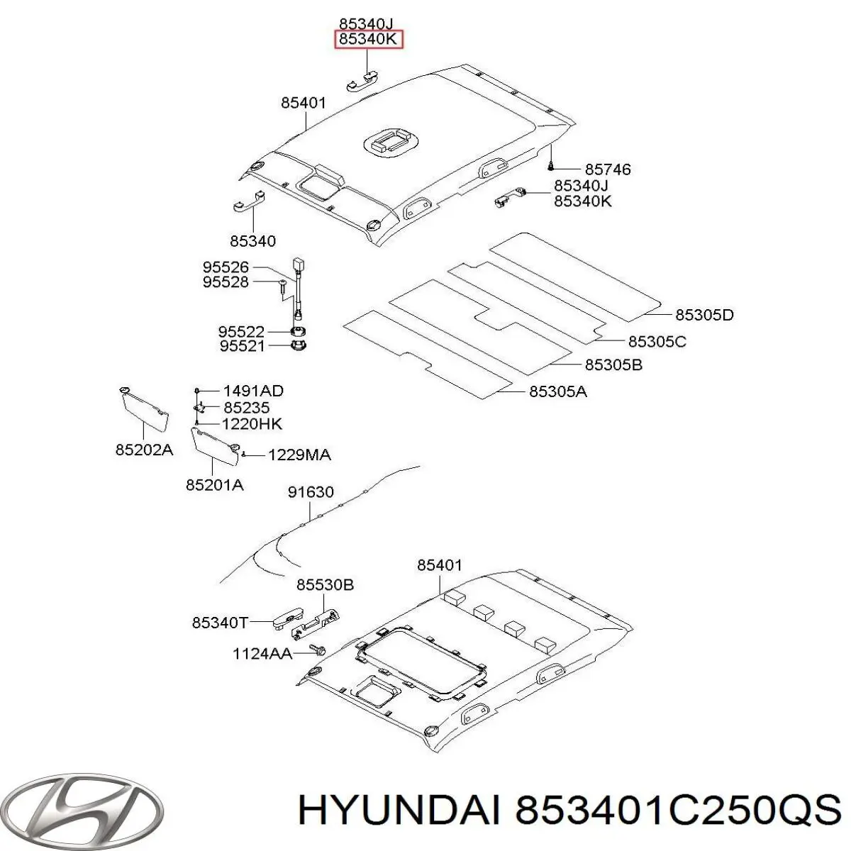 Hyundai/Kia 853401C250QS ціна, від 12.67 USD