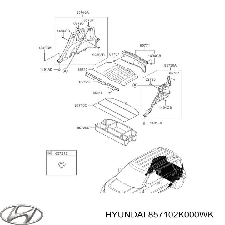 857102K000WK Hyundai/Kia килимок багажного відсіку