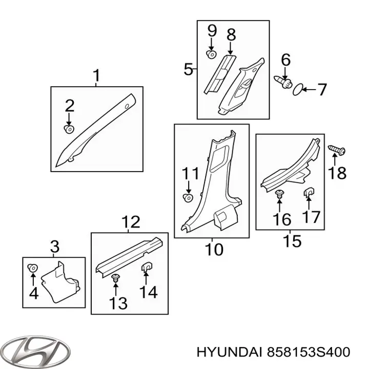  Hyundai/Kia 858153S400 ціна, від 3.91 USD