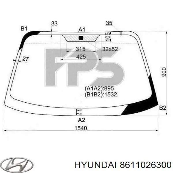 Автоскло Hyundai/Kia 8611026300 ціна, від 109.07 USD
