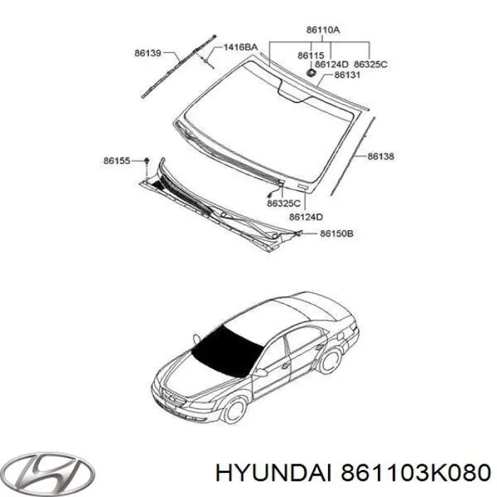Купити Лобове скло Hyundai Sonata V NF