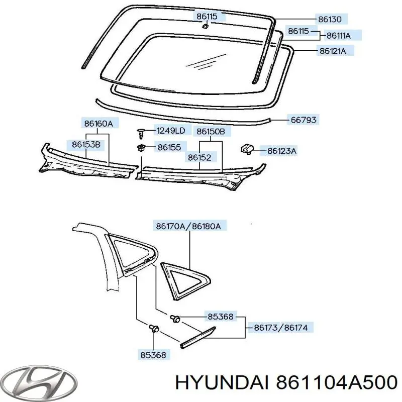 Автоскло Hyundai H-1 STAREX Starex автобус (2001 - 2004) ціна, від  