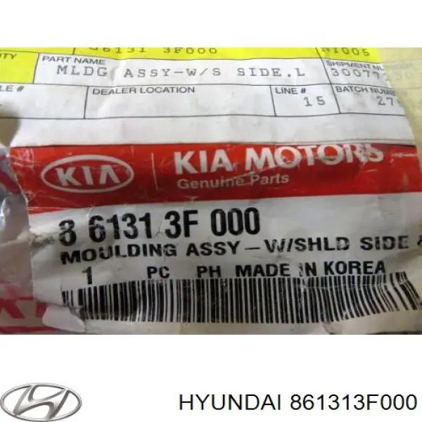 Купити 861313F000 Hyundai/Kia Молдинг вітрового скла лівий