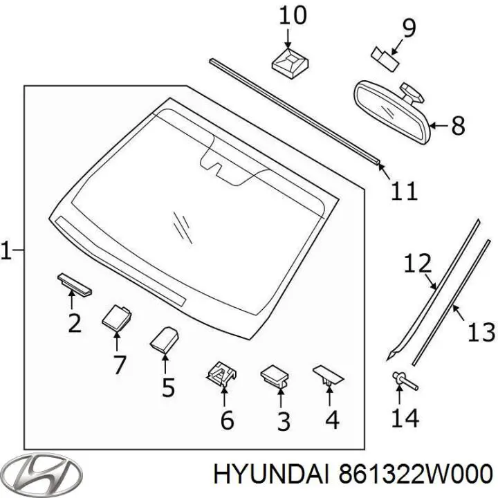 Молдинг лобового скла, правий на Hyundai Santa Fe (DM)