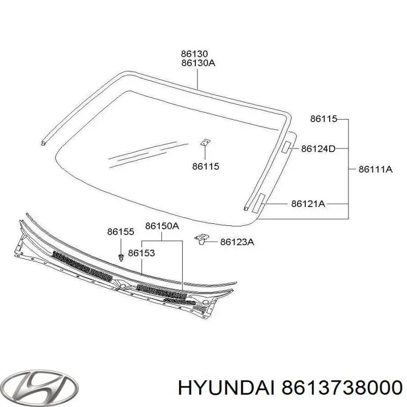 Купити Накладка лобового скла Hyundai Sonata IV EF