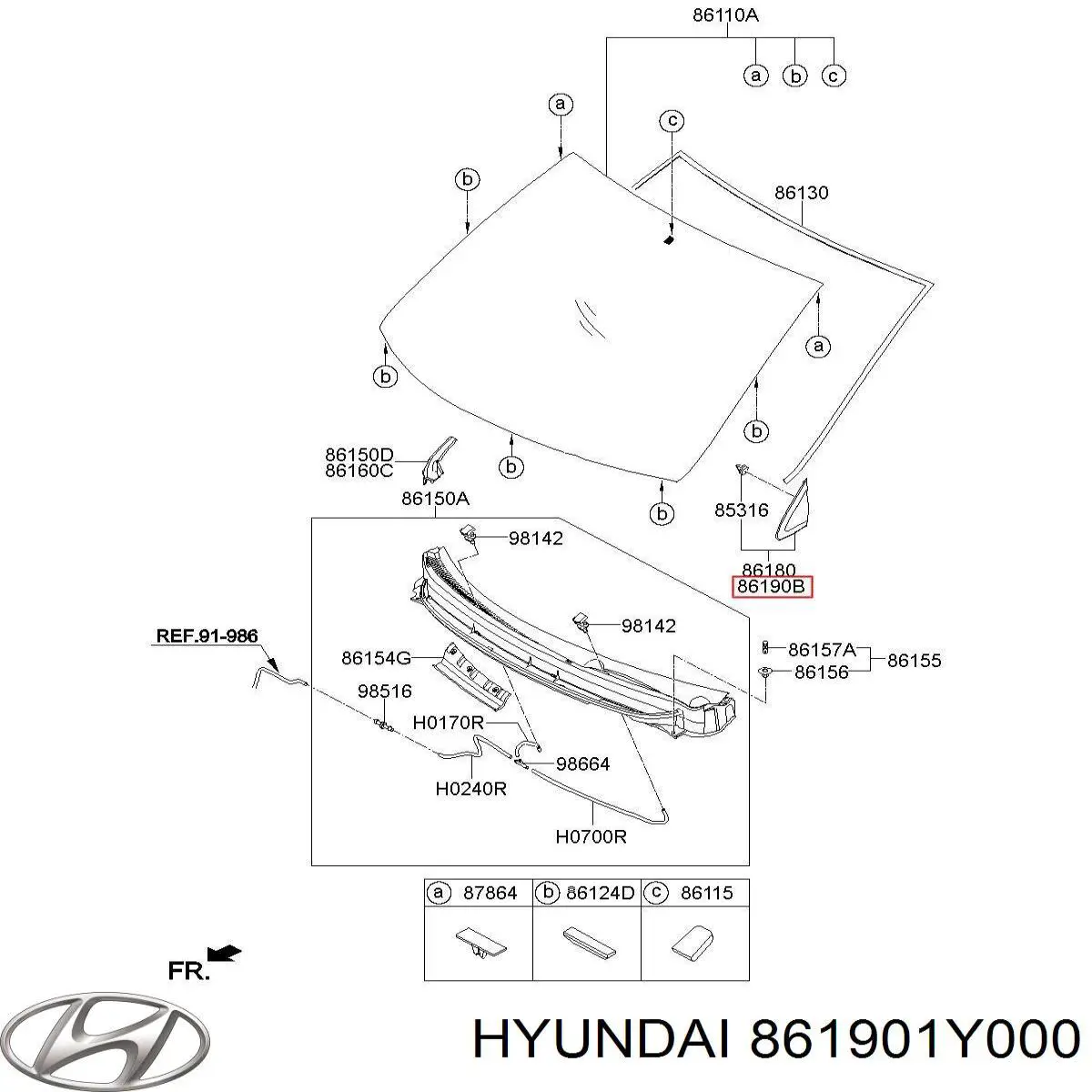  Hyundai/Kia 861901Y000 ціна, від 21.47 USD