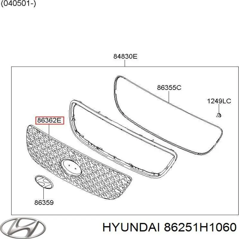 86251H1060 Hyundai/Kia Решітка радіатора
