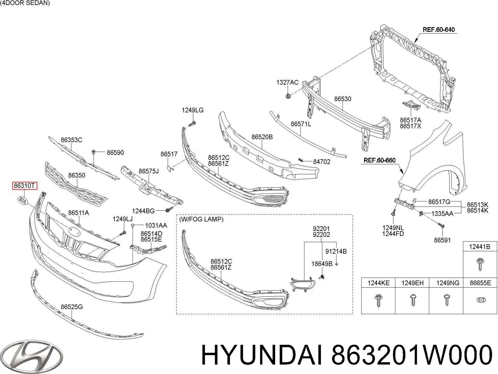 863201W000 Hyundai/Kia Емблема решітки радіатора