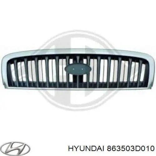 Hy17-301-1 решётка рад-ра чёрная хром с местом под эмбл.2.0l на Hyundai Sonata 