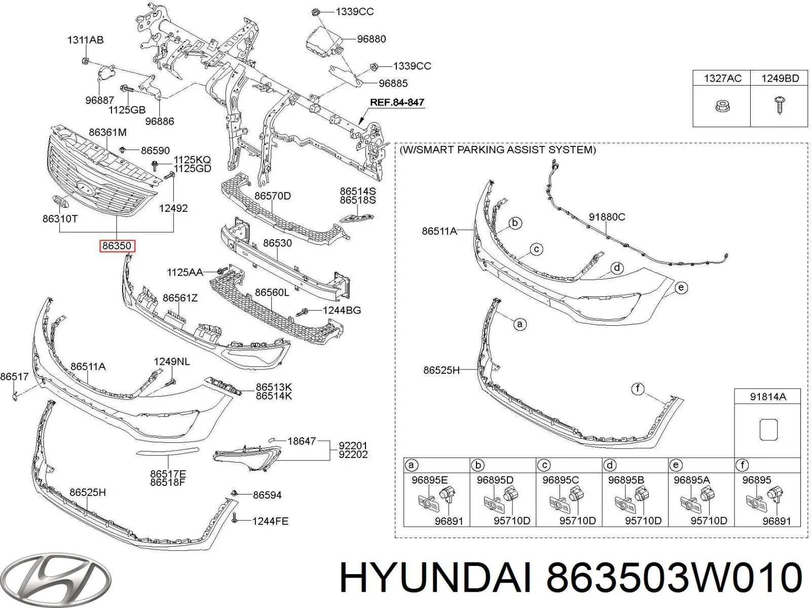 Облицювання радіатора Hyundai/Kia 863503W010 ціна, від 59.44 USD