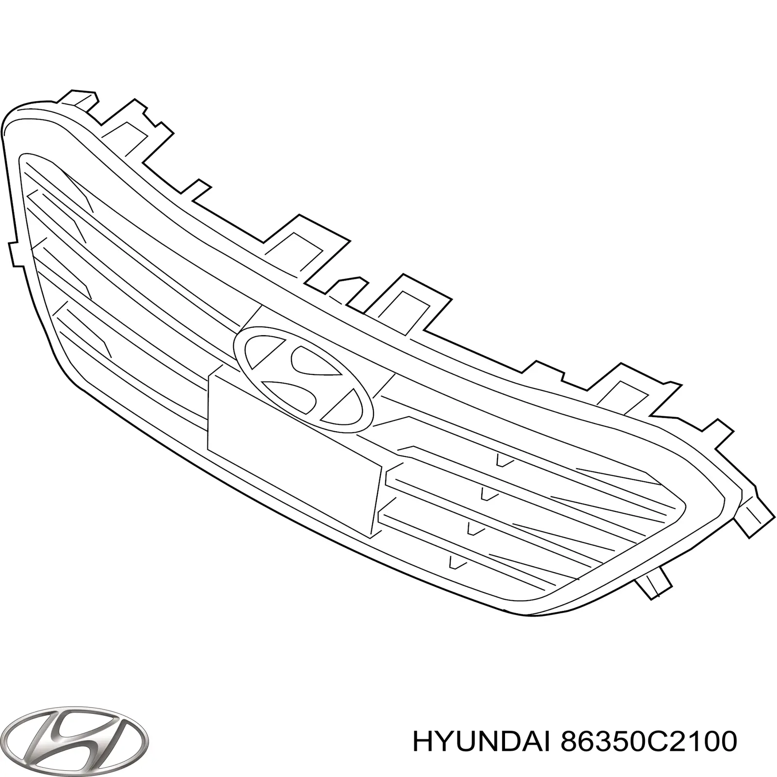  Решітка радіатора Hyundai Sonata 7