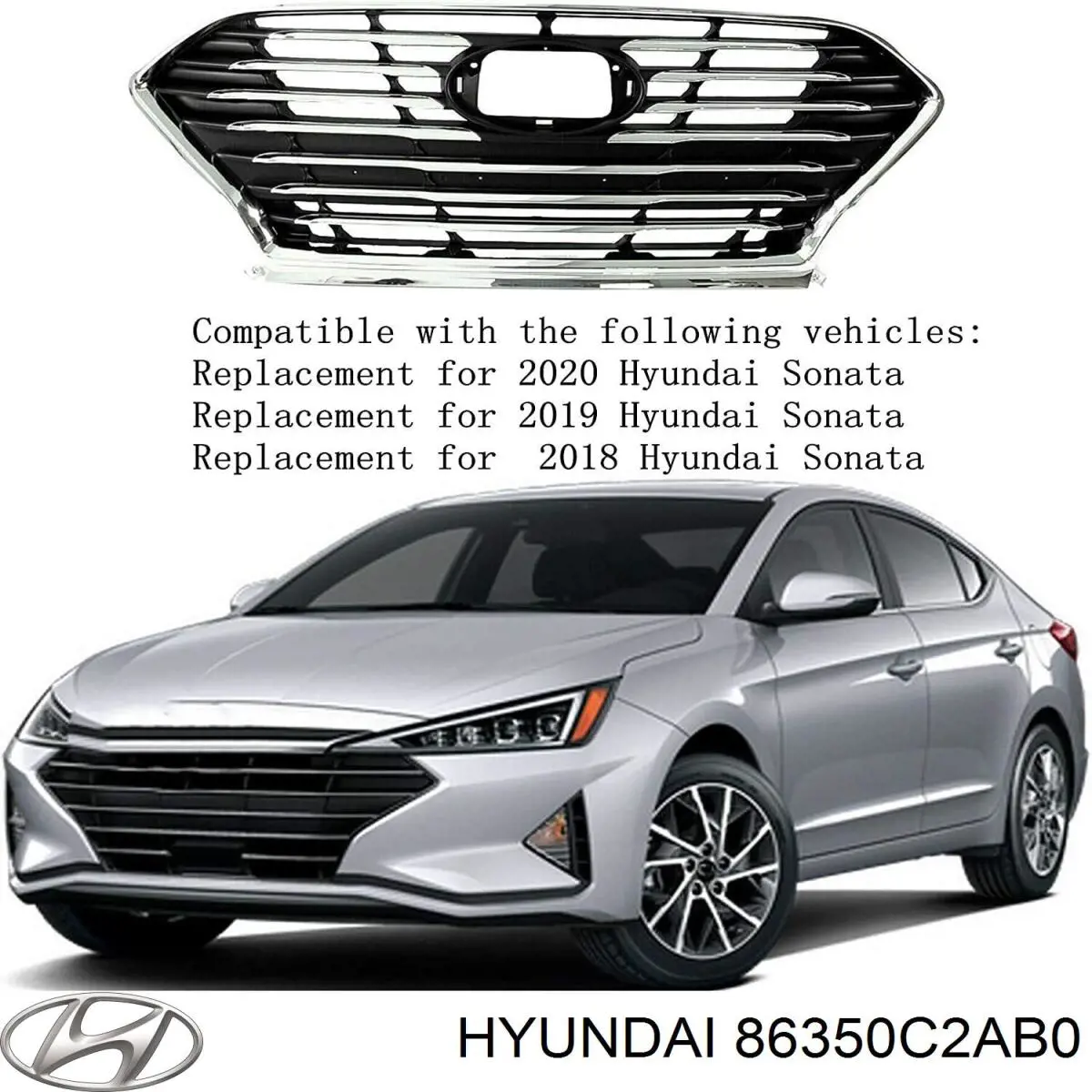Решітка радіатора 86350C2AB0 Hyundai/Kia